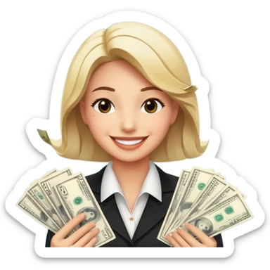 Add more cash flying around, bundles of US dollars, casino winnings vibe, lucky flight, jackpot feeling sticker