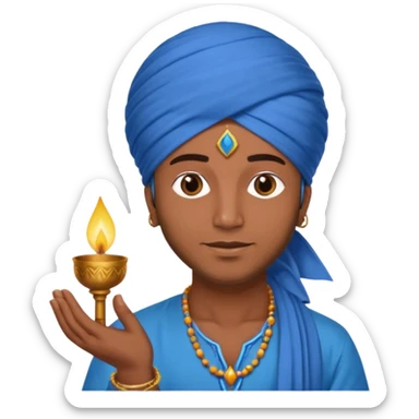 diwali man with blue turban and diwali sticker
