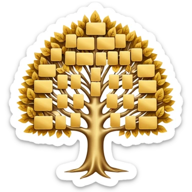 family diagram tree with gold cards sticker