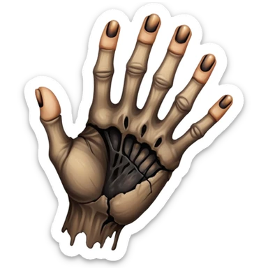 Finger tips turning black and rotting sticker