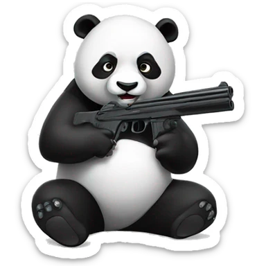Panda with gun sticker