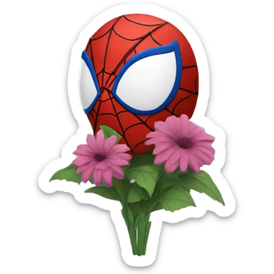 Spider-Man with flowers sticker