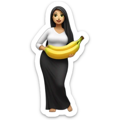 a arabic curvy woman eating banana sticker
