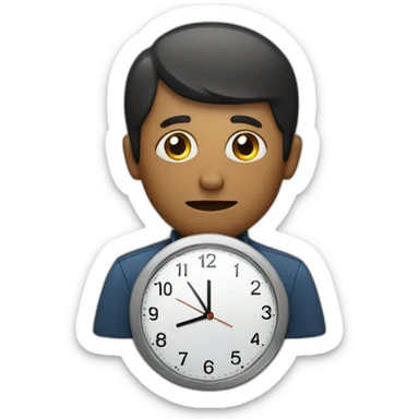 a man watching our clock sticker