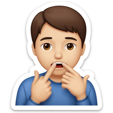 Emoji mordiéndose el dedo  sticker