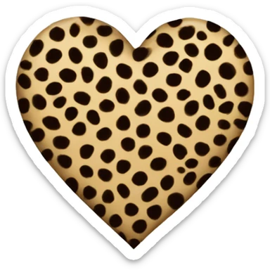 Cheetah print heart sticker