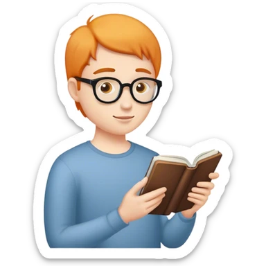 a reader reading a book on kindle sticker