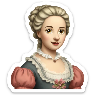 18th century Swiss young lady in dress sticker