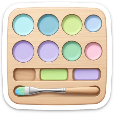 Color painting palette with light blue, light pink, light green and light purple  sticker