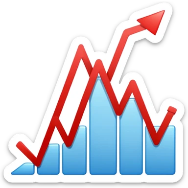 graph with line going down and the line being red sticker