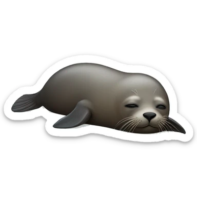fur seal sleeping sticker