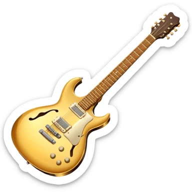 cinematic-realistic-guitar,-polished-metal,-warm-golden-reflections-dancing-along-its-surface,-soft-hands-carefully-positioned-over-the-keys,-glowing-with-an-elegant-and-airy-charm. sticker