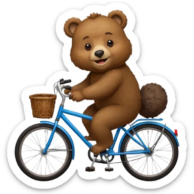 un ours à vélo sticker