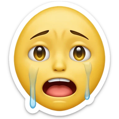 make me an emoji of an emoji crying with its mouth opened \ sticker