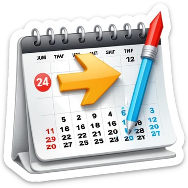 work shift schedule being changed with arrows sticker