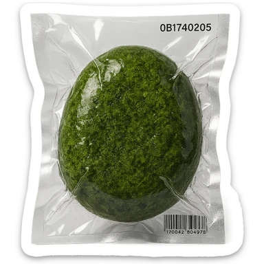 smooth stone covered in moss, glossy sticker