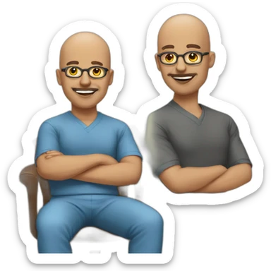 Bald 35 years therapist middleeast sticker