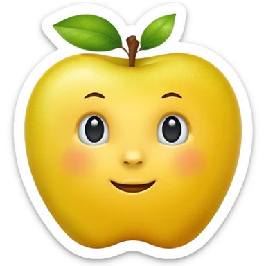yellow apple sticker