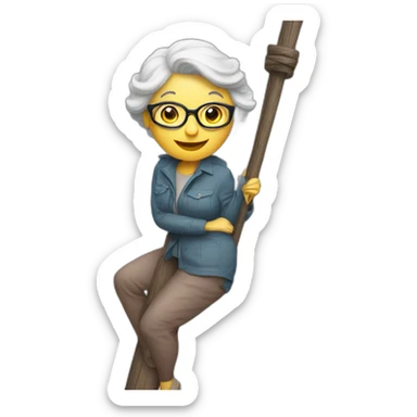 gran on a striper pole sticker