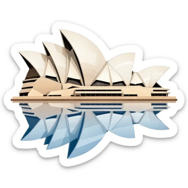 Sydney Opera House with water reflections sticker