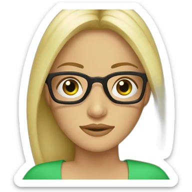 rubia ojos verdes gafas bruja sticker