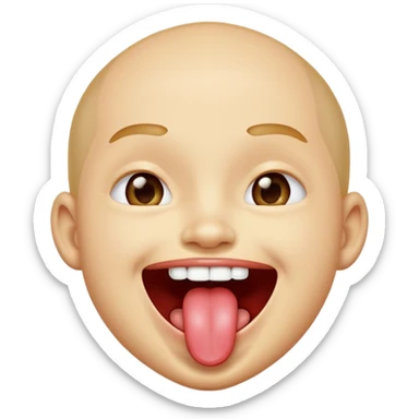 Person sticking their tongue out while laughing sticker