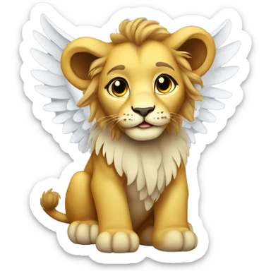 Cute Lion cub with wings sticker