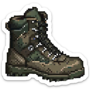 Lowa military hiking boots with laces and treaded sole sticker