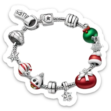 Christmas pandora charm bracelet  sticker