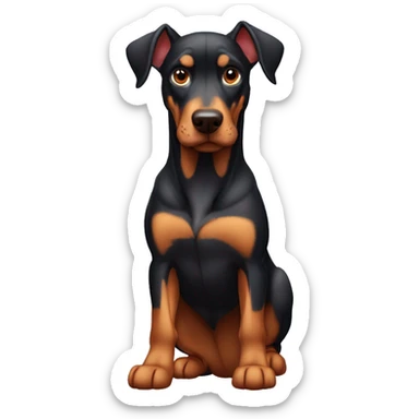 Cachorro dobermann fazendo musculação na academia  sticker