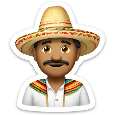 Mexican with a sombrero and taco￼ sticker