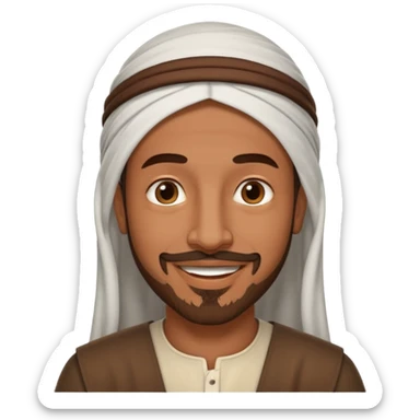 Homme arabe brun avec bouc sticker