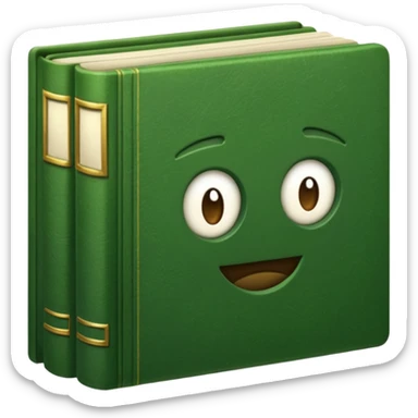biblioteca de livros em tons de verde musgo sticker