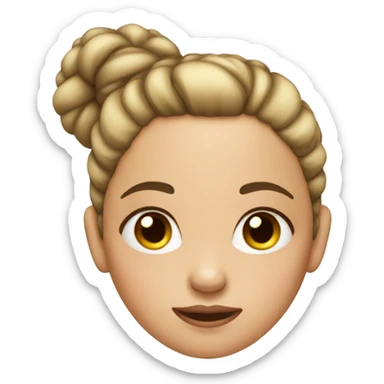 Girl with pimples on face and hair in a bun sticker