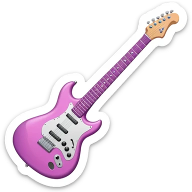 Guitarra eléctrica color morado con rosa con brillitos sticker