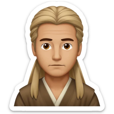 homme cheveux long attaché sticker