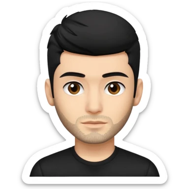 Zayn Malik with black hair and shirt sticker
