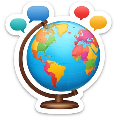 globe with translation speech bubbles sticker