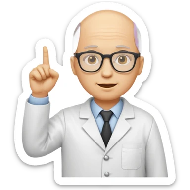 Nerd scientist emoji that with those 🤓👆🥼 but you have to make the head exactly like this 🤓without hair just yellow bald head like a normal emoji  sticker