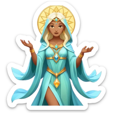 fantasy magic goddess tarot card low poly sticker