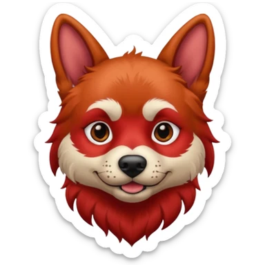 dog withvery  tattoed face and red hair sticker