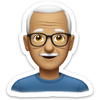 bald old man with glasses sticker