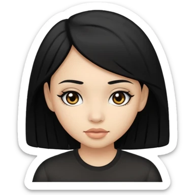 okay now change the hair and eye color to black sticker