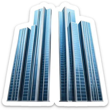 two tall skyscrapers side by side sticker
