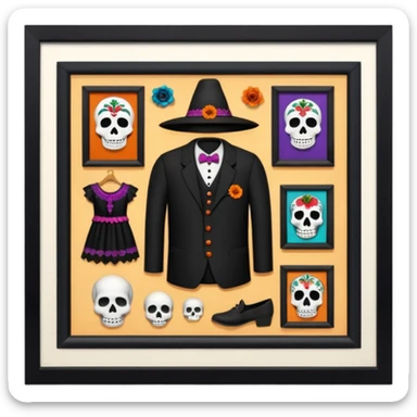 Day o the death, missing people(not found), movie, museum,,culture,museum in mexico, clothes o missing people,, witchcraft sticker
