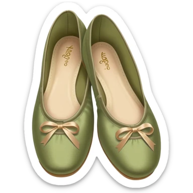 Khaki satin ballet shoes sticker