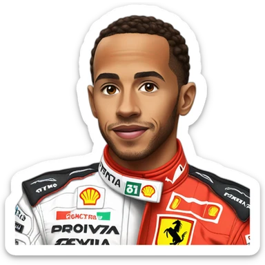 Lewis Hamilton dans une tenue ferrari  sticker