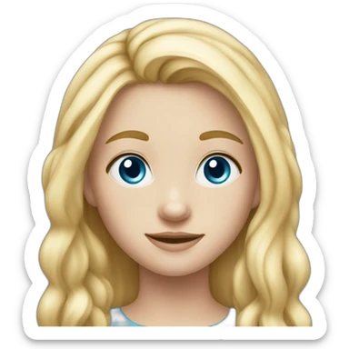 10 year old girl long blonde hair blue eyes white skin sticker