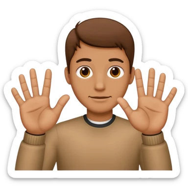 Man with 6 on one hand and 7 on other  sticker