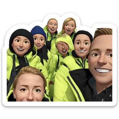 friends enjoying a sunny day sticker